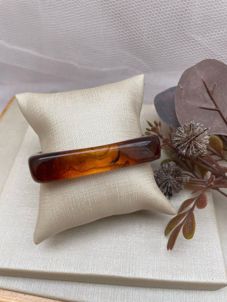 Bracelete - Bracelete de resina Cor Cafe marmore