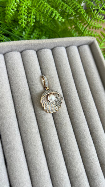 Pingente de rivieira 18k e caneta de rodio