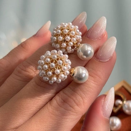Brinco chuveiro de perolas- modelo Dior