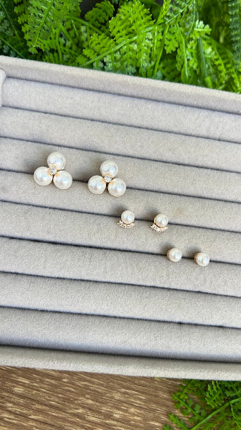 Trio de perolas 18k