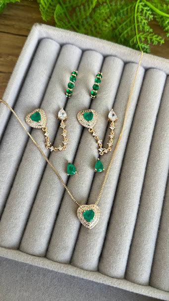 Conjunto de brinco 4 pecas 18k