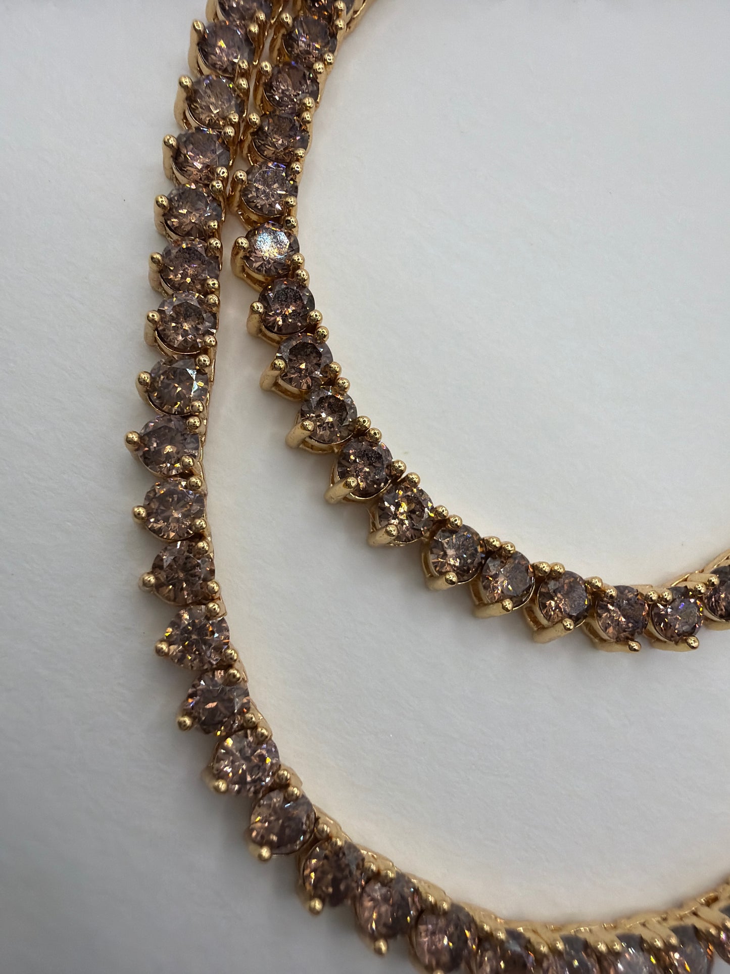 Colar - Rivieira 3mm Marrom pantone 40cm em banho 18k