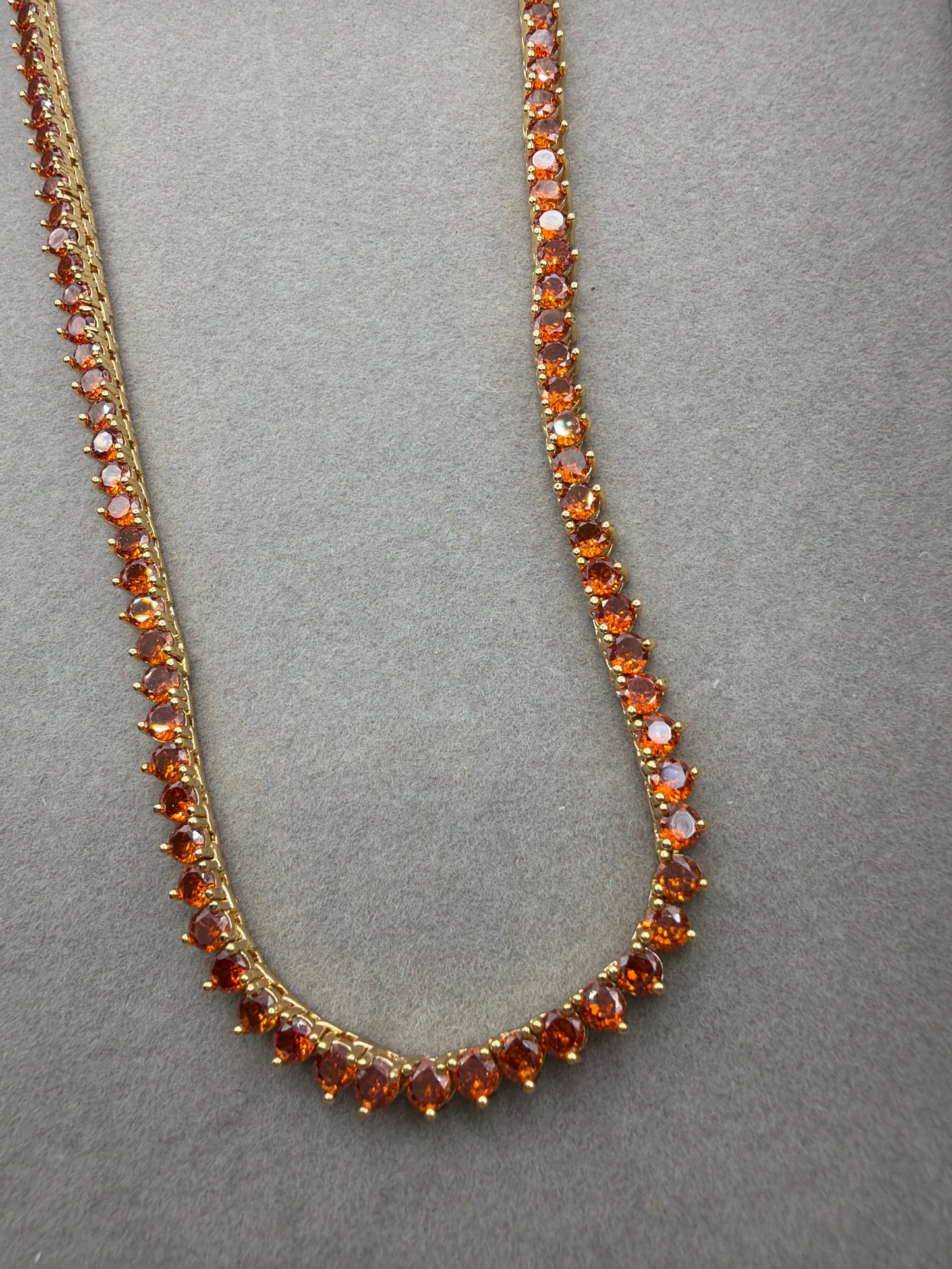 Colar - Rivieira 3mm Laranja Queimado 18k - 40cm