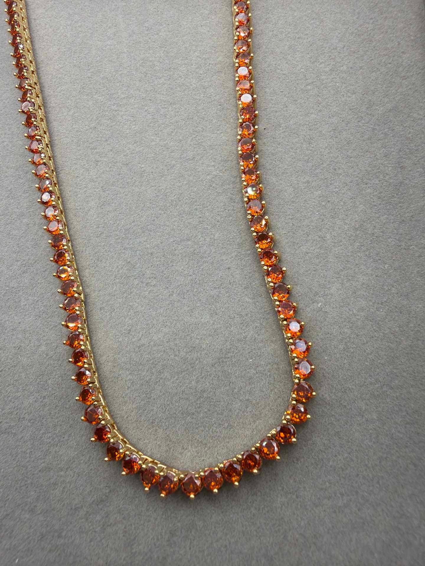 Rivieira 3mm Laranja Queimado 18k - 40cm
