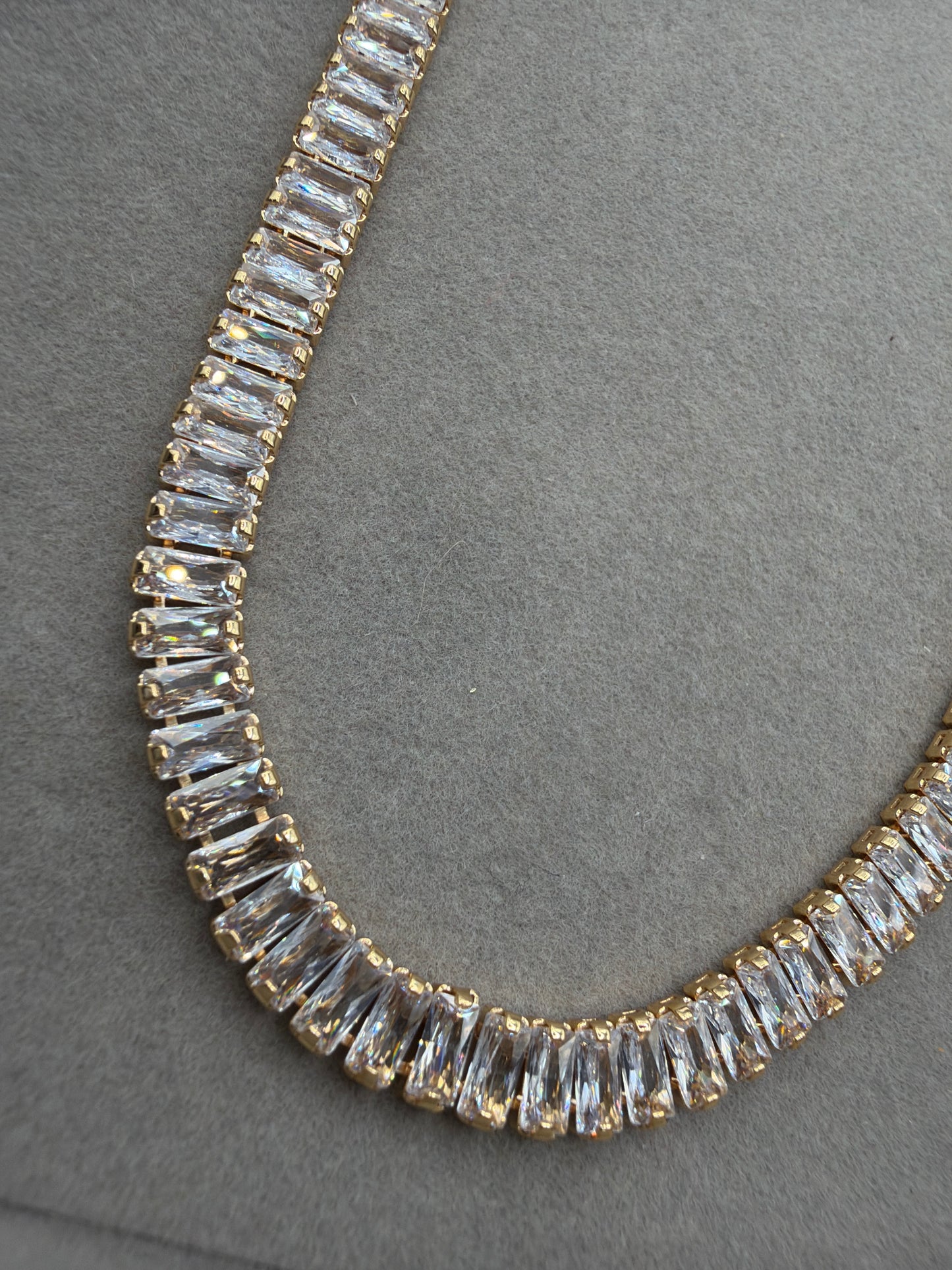 Choker - Rivieira  Baguete 18K 40cm