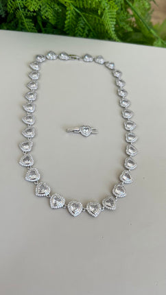 Gold Heart Tennis Necklace – Ariana Style 