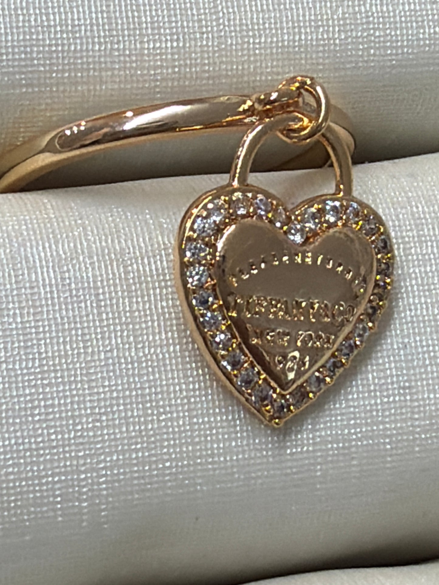 Anel - Anel pingente de coração tiff