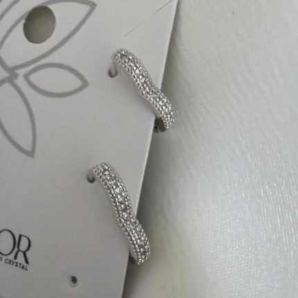Duo liso de coracao com 1 carreira cravejada 