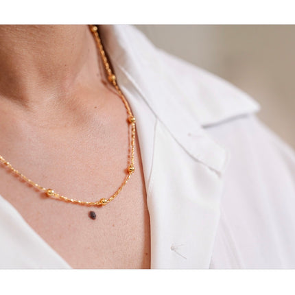 Delicate ball bead chain necklace 