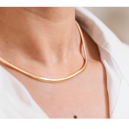Flat Snake Chain Necklace rounded 