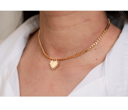 Luxe Heart Curb Chain Choker