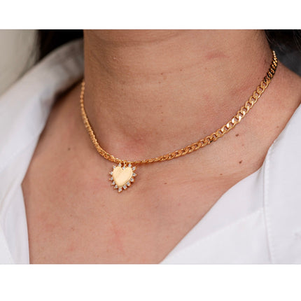 Luxe Heart Curb Chain Choker