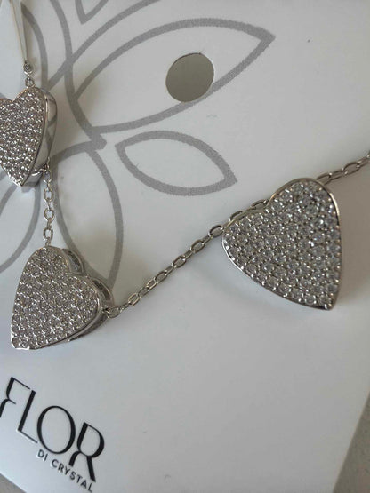 Heart Earring and necklace set 