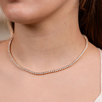 Rivieira 2mm cristal 3 pontas 18k - 40cm
