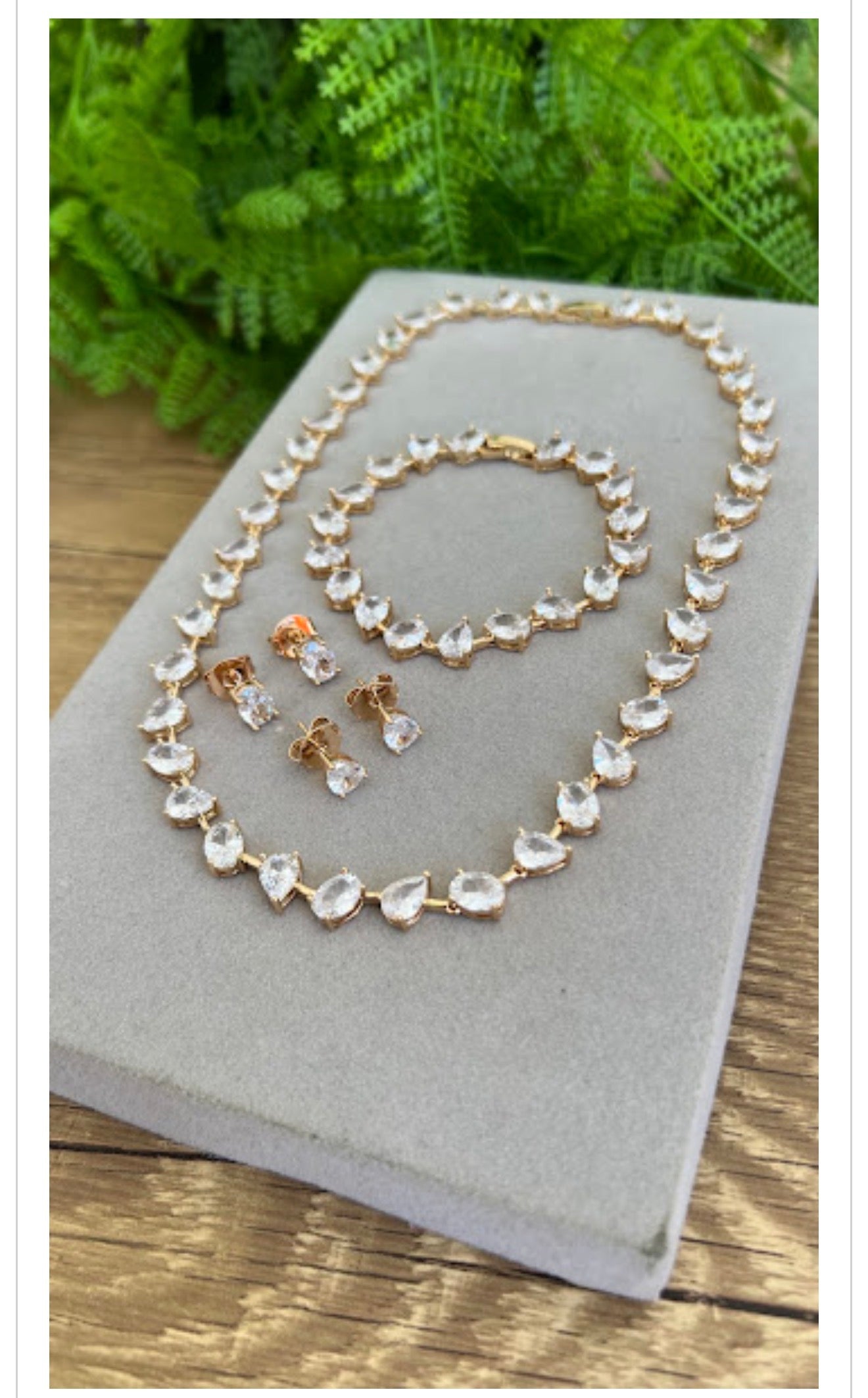 Spaced Teardrop 6mm Tennis Jewelry Set