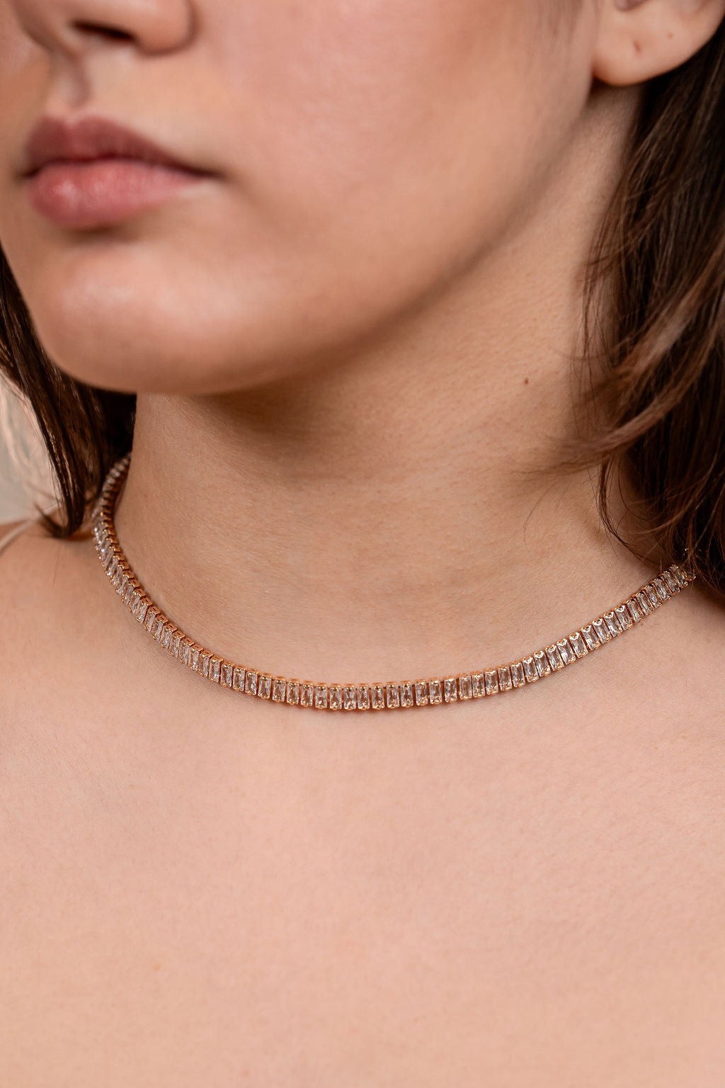 Luxury Baguette Cut Tennis Chain necklace