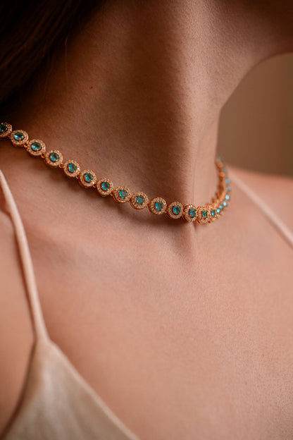 swaroski tennis chain blue