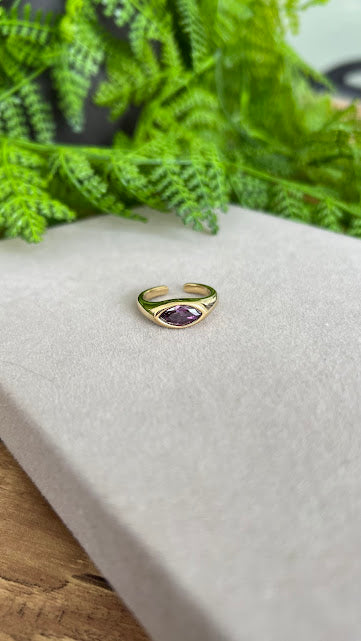 Pinky adjustable ring - ametist cz