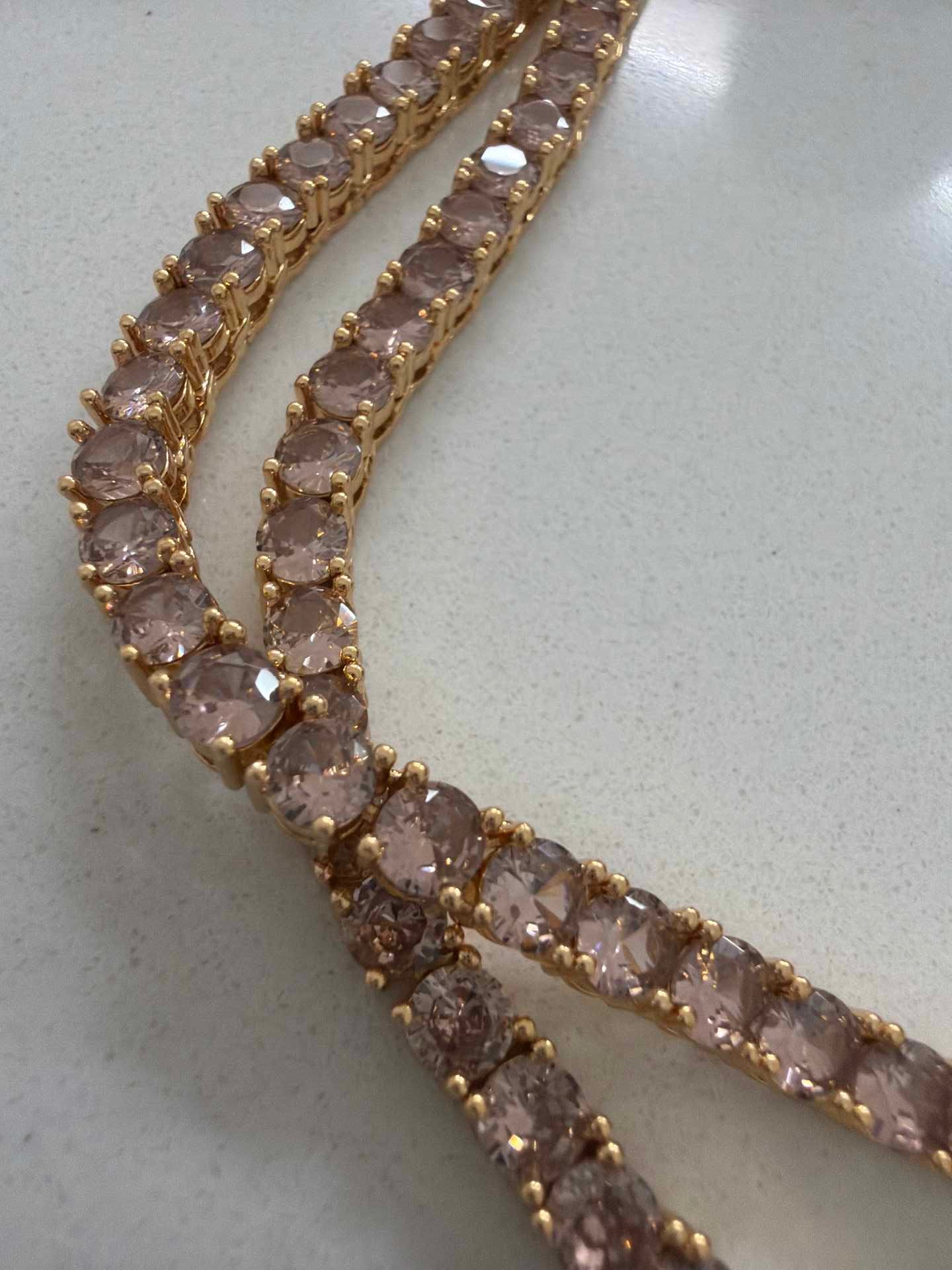 Tennis chain 4mm 40cm light mocha mousse