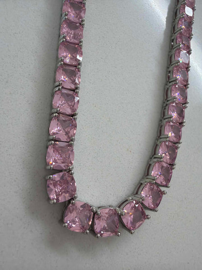 Tennis chain baby pink 8mm cz