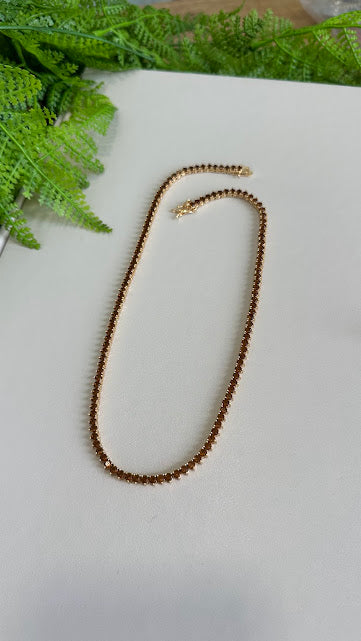 Brown tennis chain 3mm 18k - 40cm