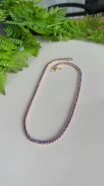 Purple tennis chain - 18k 3mm 40cm