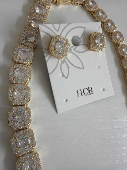 Square tennis chain 18k