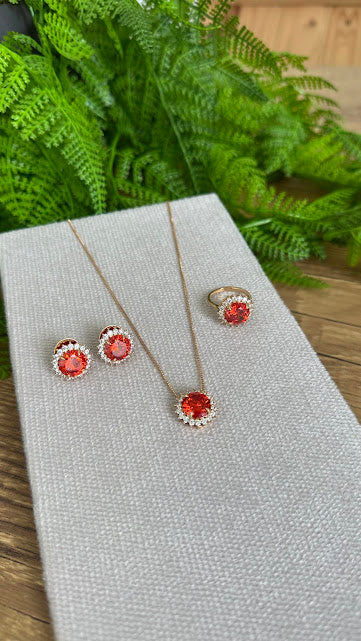 Conjunto 3 pecas aperol luxo cravejado 12mm