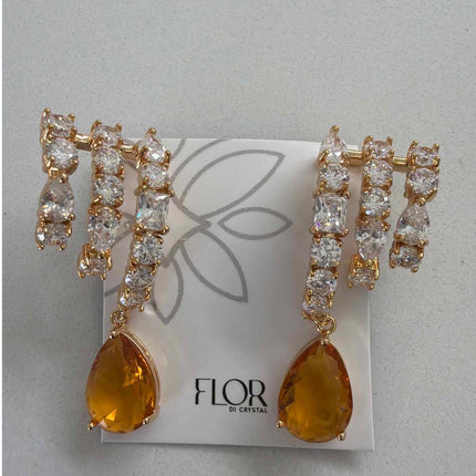 earcuff maxi pave in cristal cz yellow 18k plating