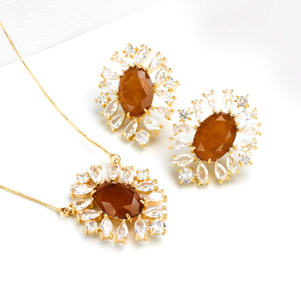 Conjunto Maxi Cravejado Cristal e Capuchino