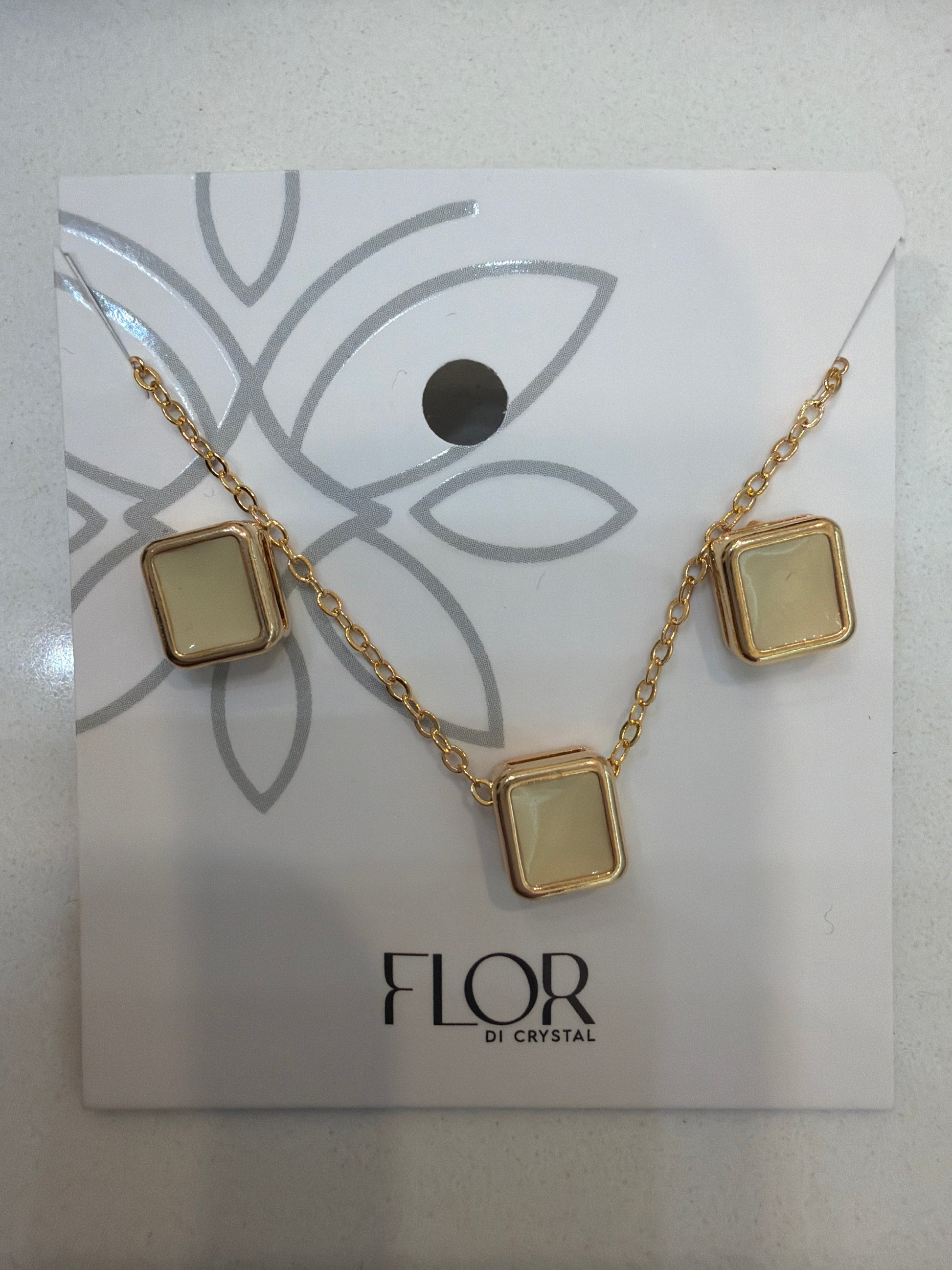 Conjunto Resinado quadrado manteiga