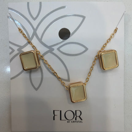 Conjunto Resinado quadrado manteiga