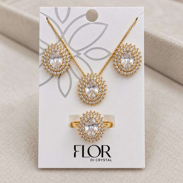 Conjunto cravejado em yellow luxo