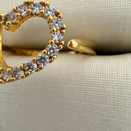 Heart ring in pave  adjustable