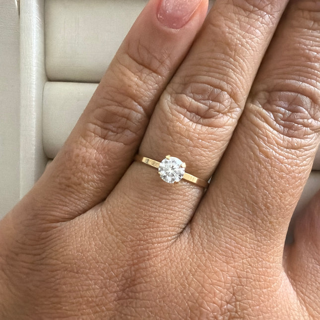 Anel solitario zirc 3mm aro liso 6
