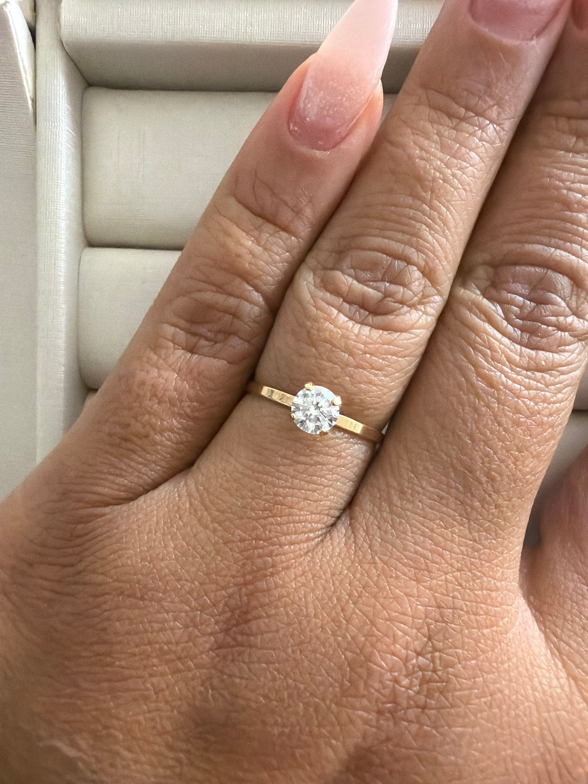 Anel solitario zirc 3mm aro liso 6