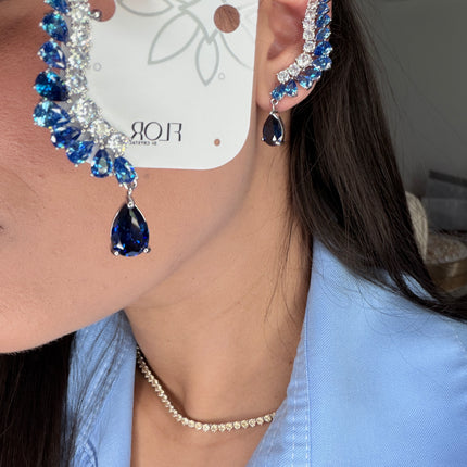 Earcuff Zirconia Maxi Azul 