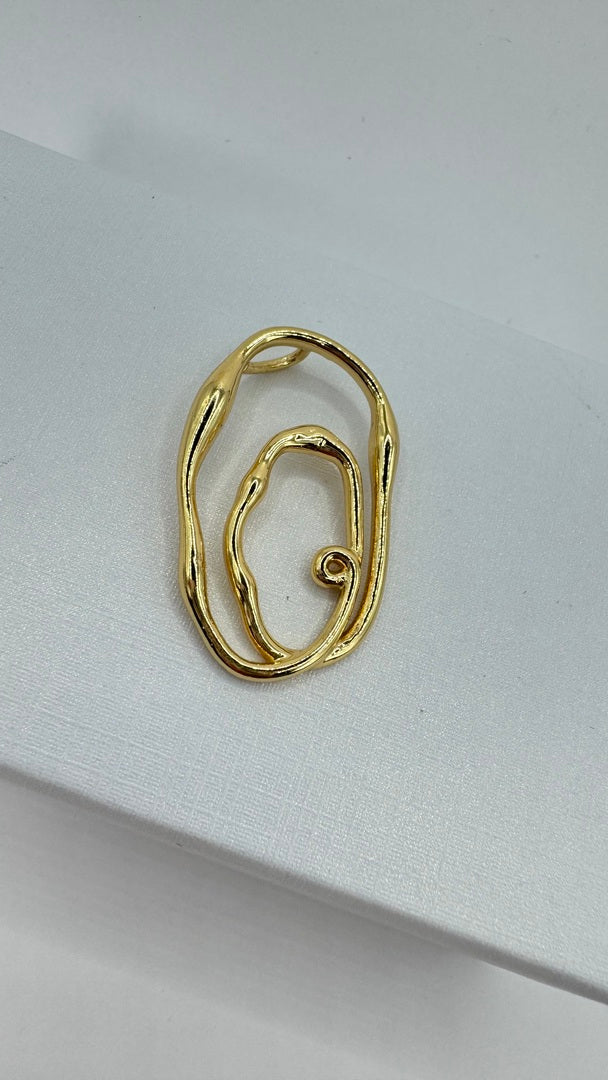 Pingente - Pingente Organico Oval Grande