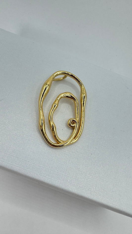 Pingente - Pingente Organico Oval Grande