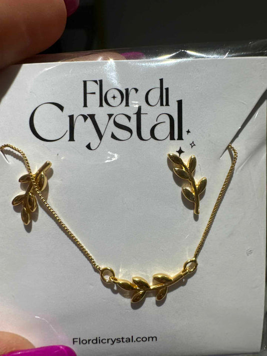 Conjunto - Conjunto delicado de folhinha