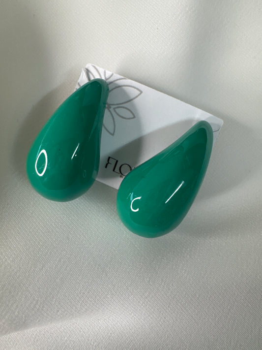 Brinco - Gota grande lisa - Verde