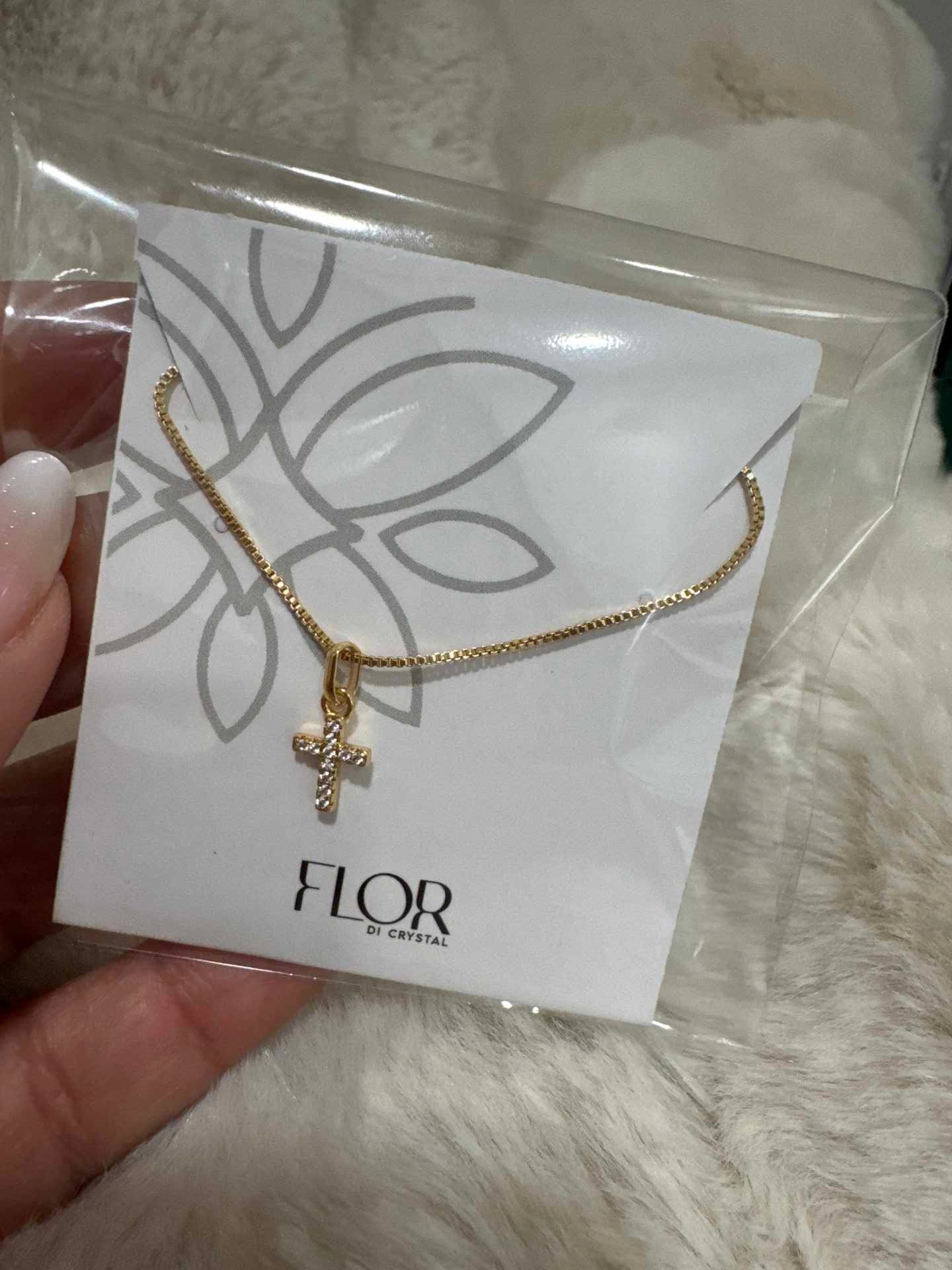 Choker - colar de cruz mini