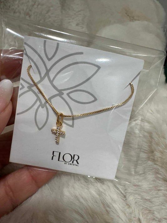 Choker - colar de cruz mini