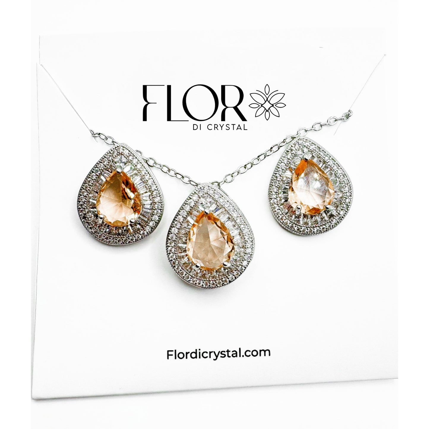 Conjunto - conjunto de Gota Micocravejada com Zirconia Rosê - Luxo