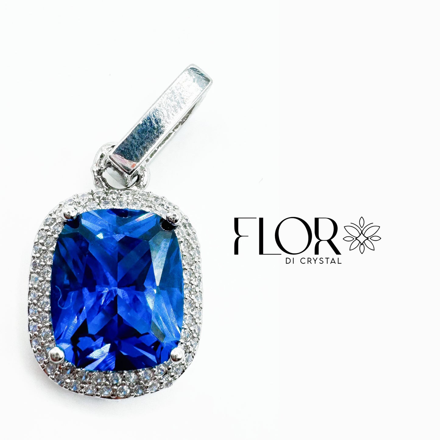 Pingente - Pingente quadrado para rivieira- Azul