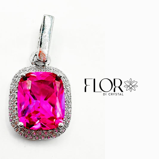 Pingente - Pingente quadrado para rivieira- FUSHIA