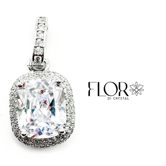 Pingente - Pingente quadrado para rivieira-CRISTAL