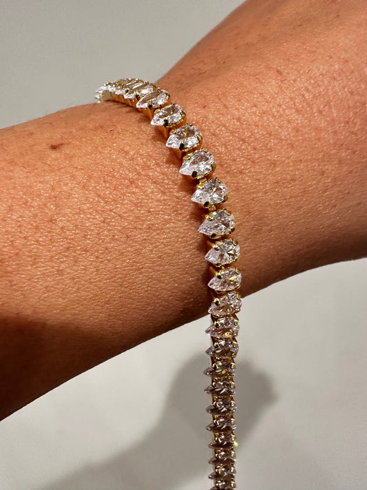 Pulseira - Pulseira Rivieira 3 pontas  -fecho joia